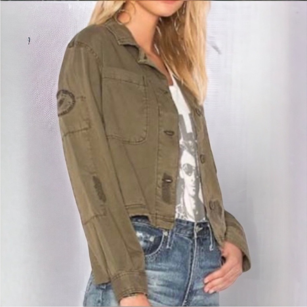 Sanctuary Distressed Cropped Utility Jacket – XS